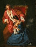 SUBLEYRAS, Pierre La Courtisane amoureuse. D'aprs un conte de Jean de la Fontaine oil painting reproduction